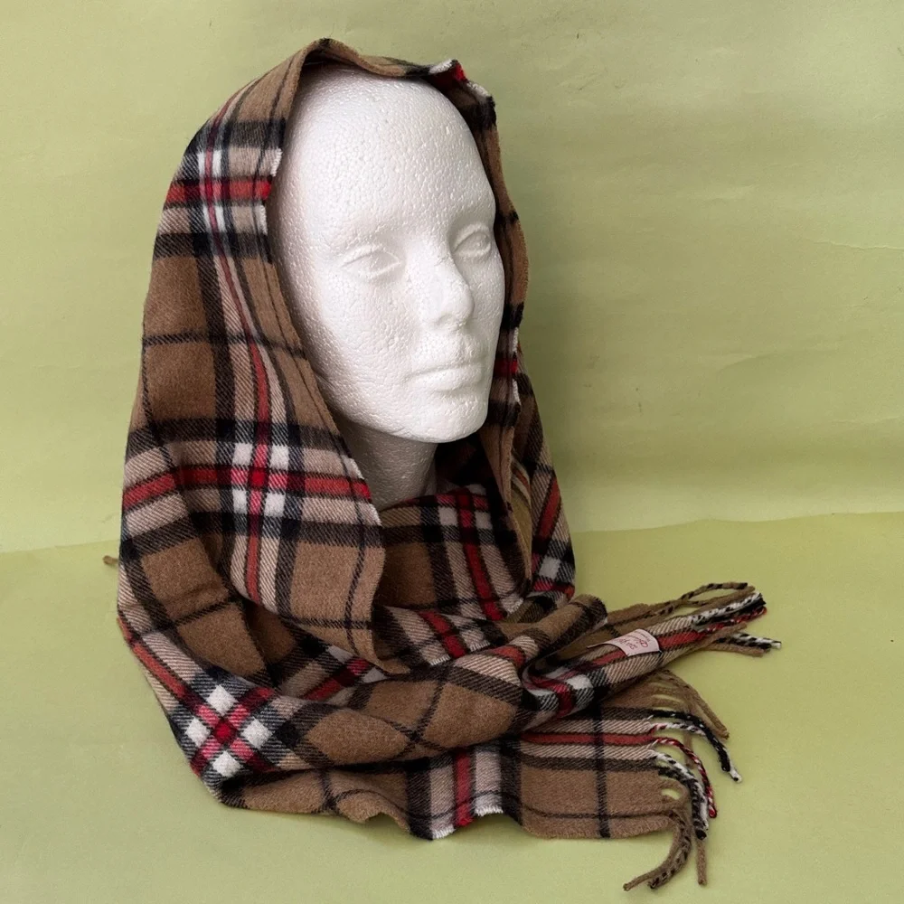 The Whitney Blanket Hall Vintage Multicolored Plaid Wool Scarf